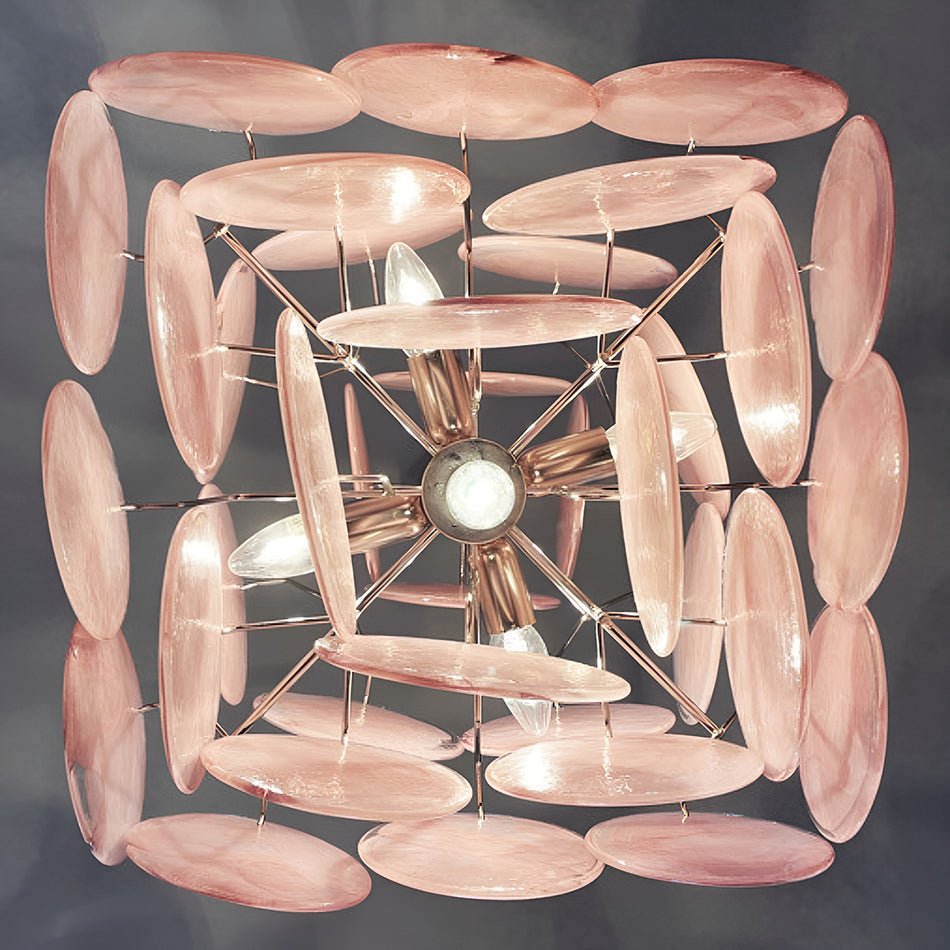 Rivivian Chandelier Pink Disc Layered Artistic