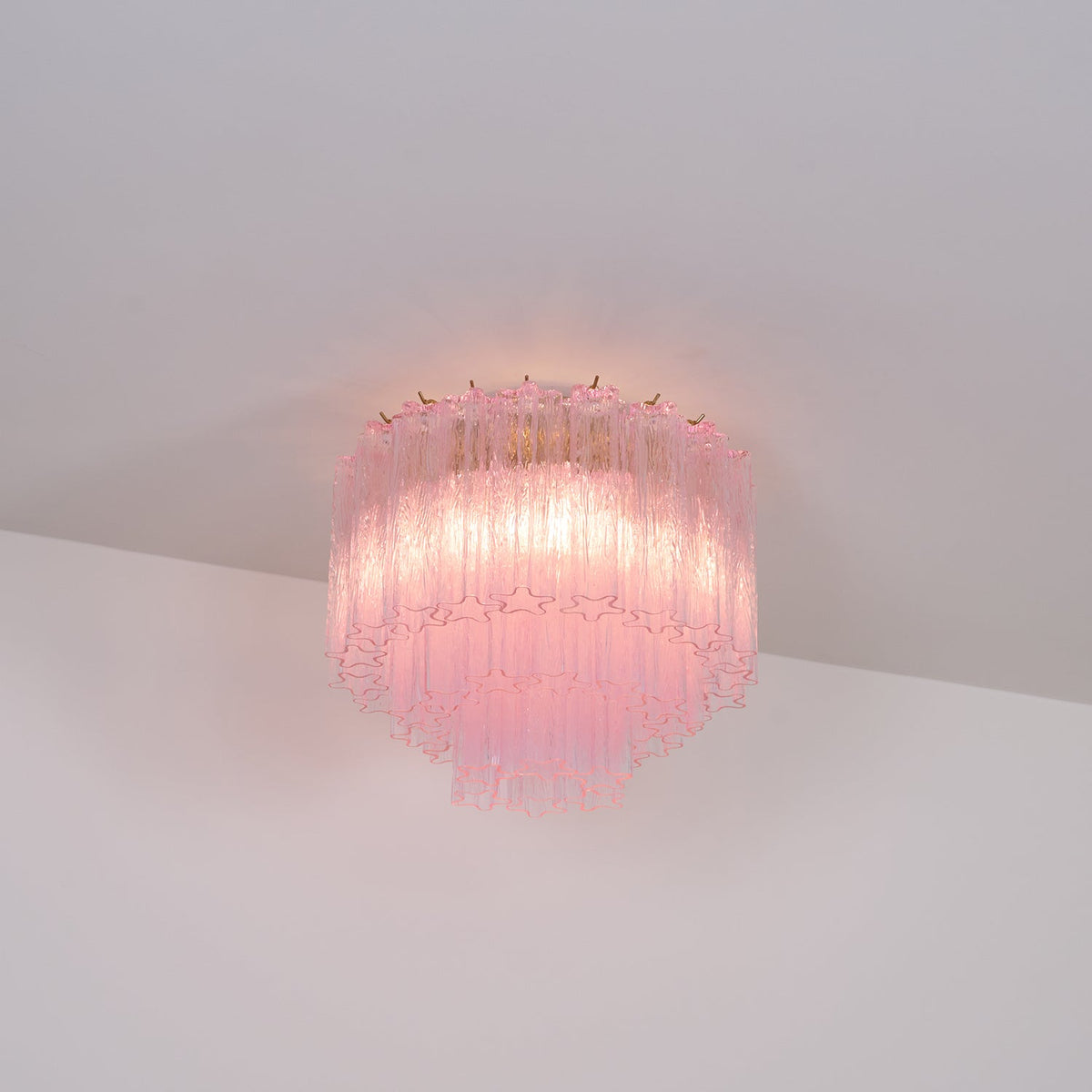Veliaine Ceiling Lamp Murano Pink Glass Vintage