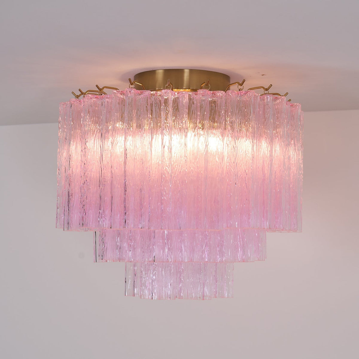 Veliaine Ceiling Lamp Murano Pink Glass Vintage