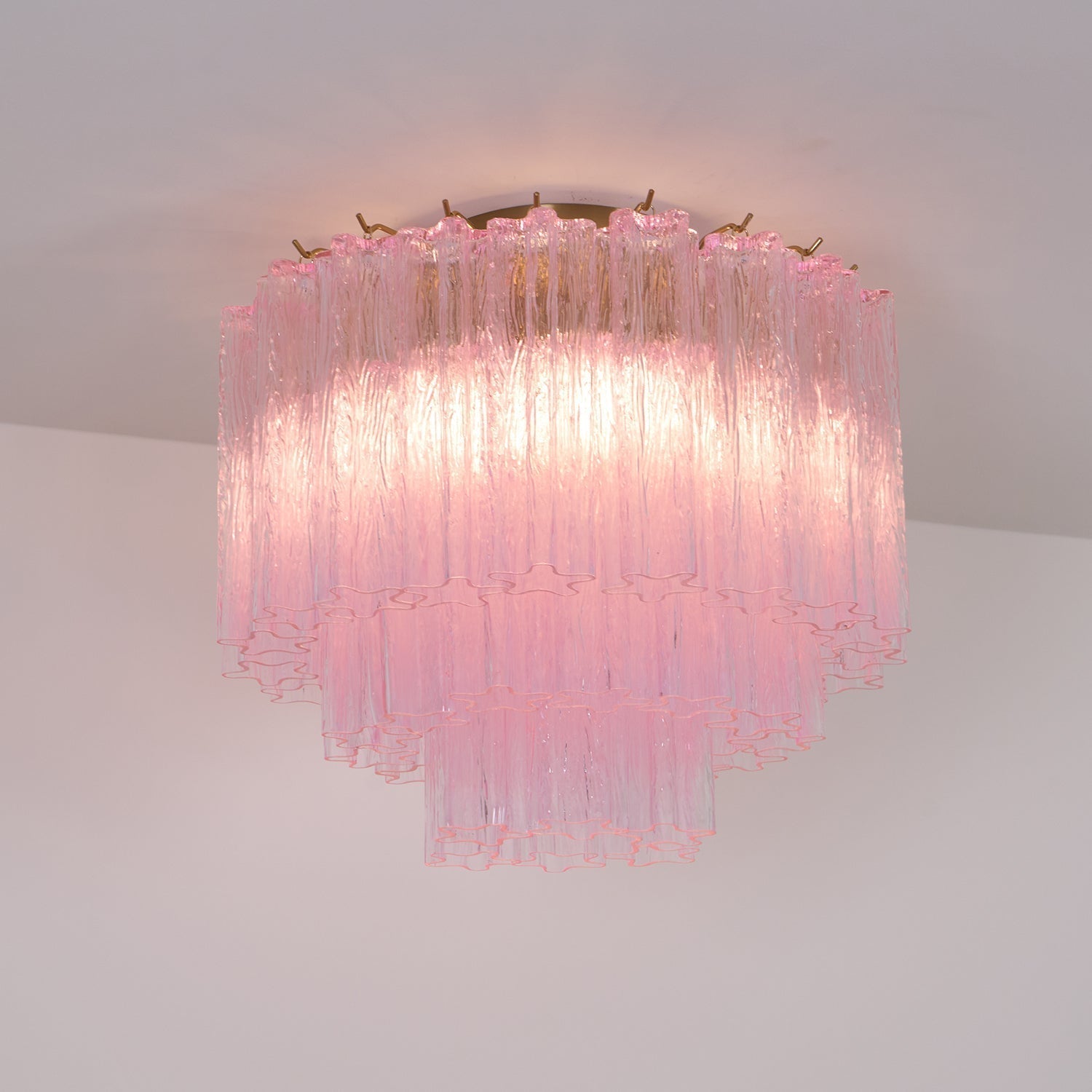 Veliaine Ceiling Lamp Murano Pink Glass Vintage