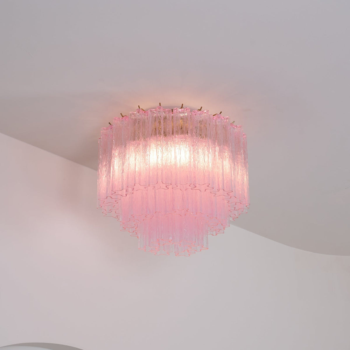 Veliaine Ceiling Lamp Murano Pink Glass Vintage