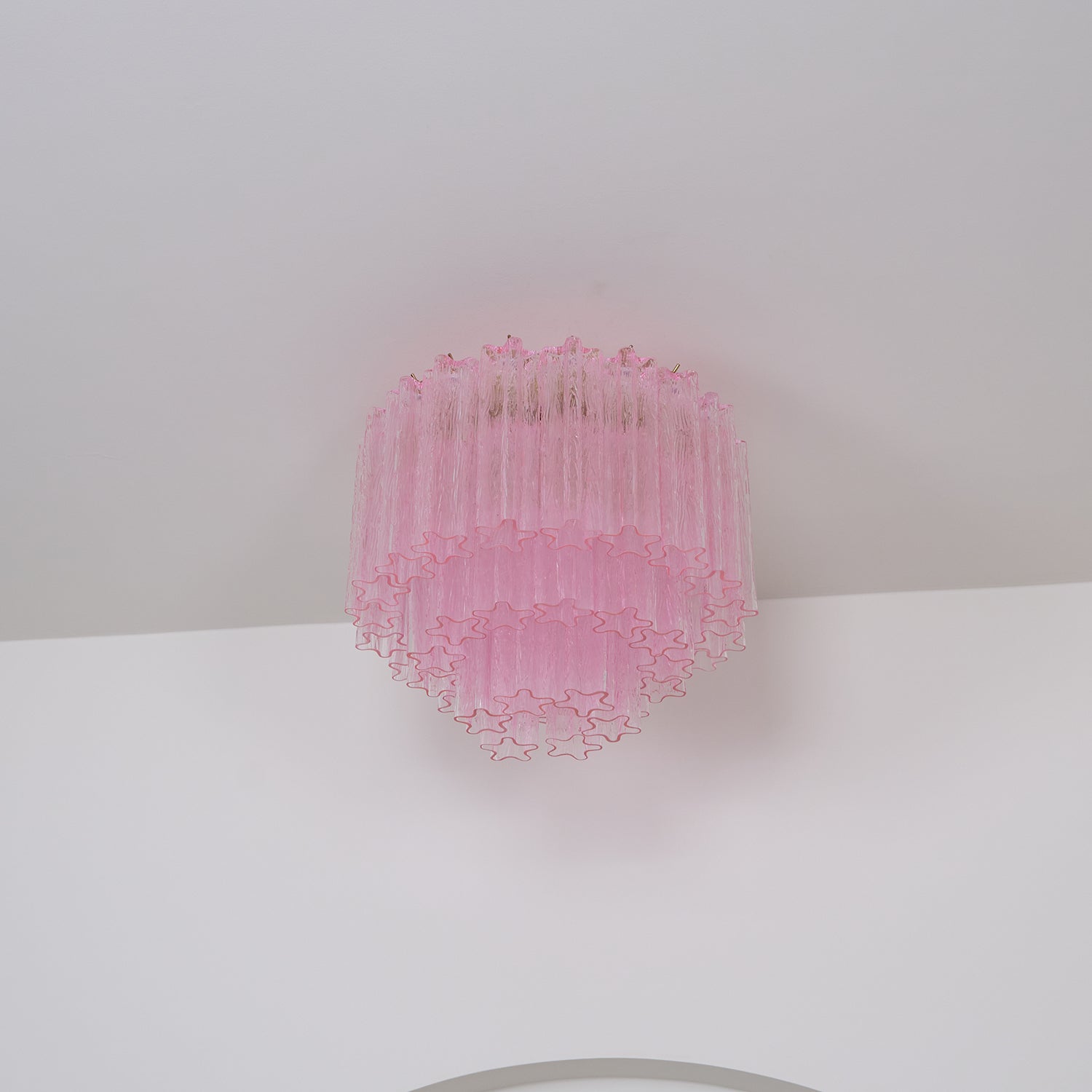 Veliaine Ceiling Lamp Murano Pink Glass Vintage