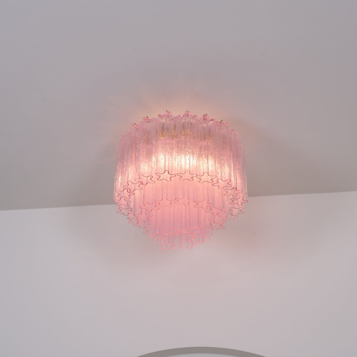 Veliaine Ceiling Lamp Murano Pink Glass Vintage
