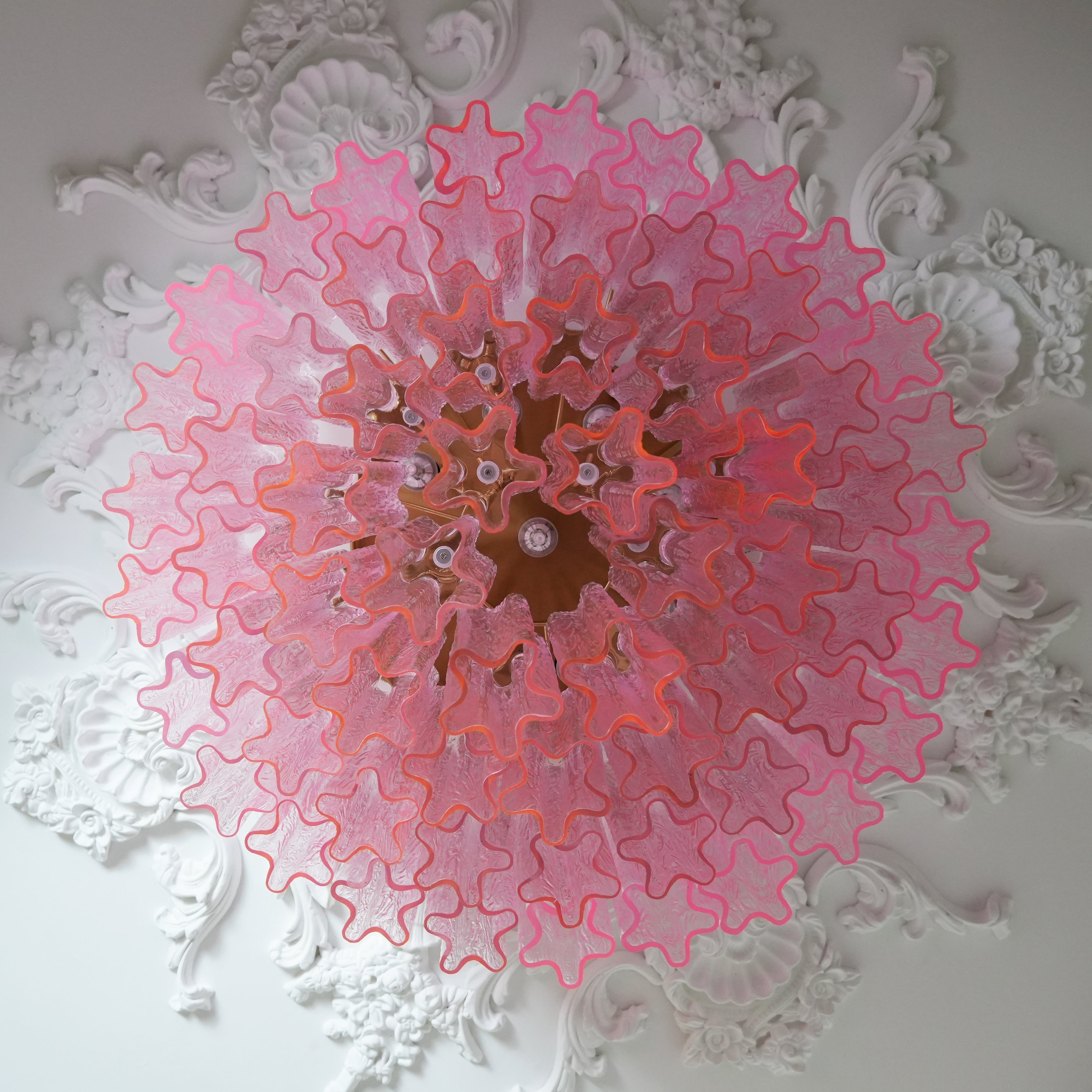 Veliaine Ceiling Lamp Murano Pink Glass Vintage