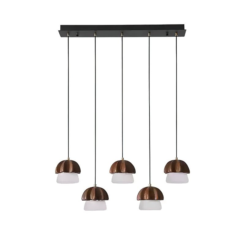 Rineine Pendant Lamp Mushroom Cluster Wood & Glass