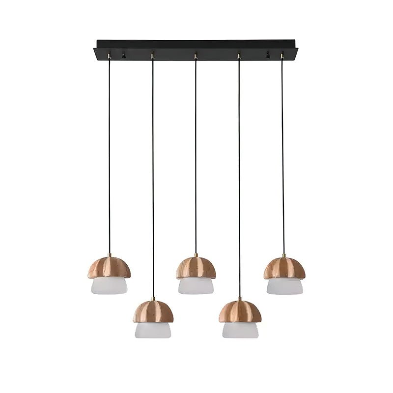 Rineine Pendant Lamp Mushroom Cluster Wood & Glass