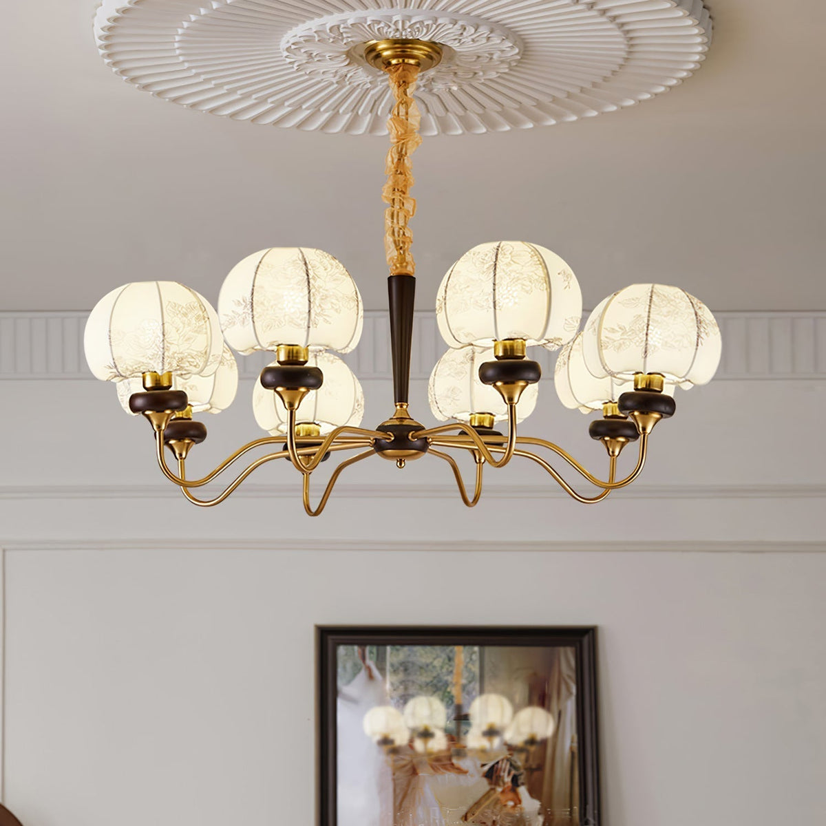 Orchid Vintage Fabric Chandelier