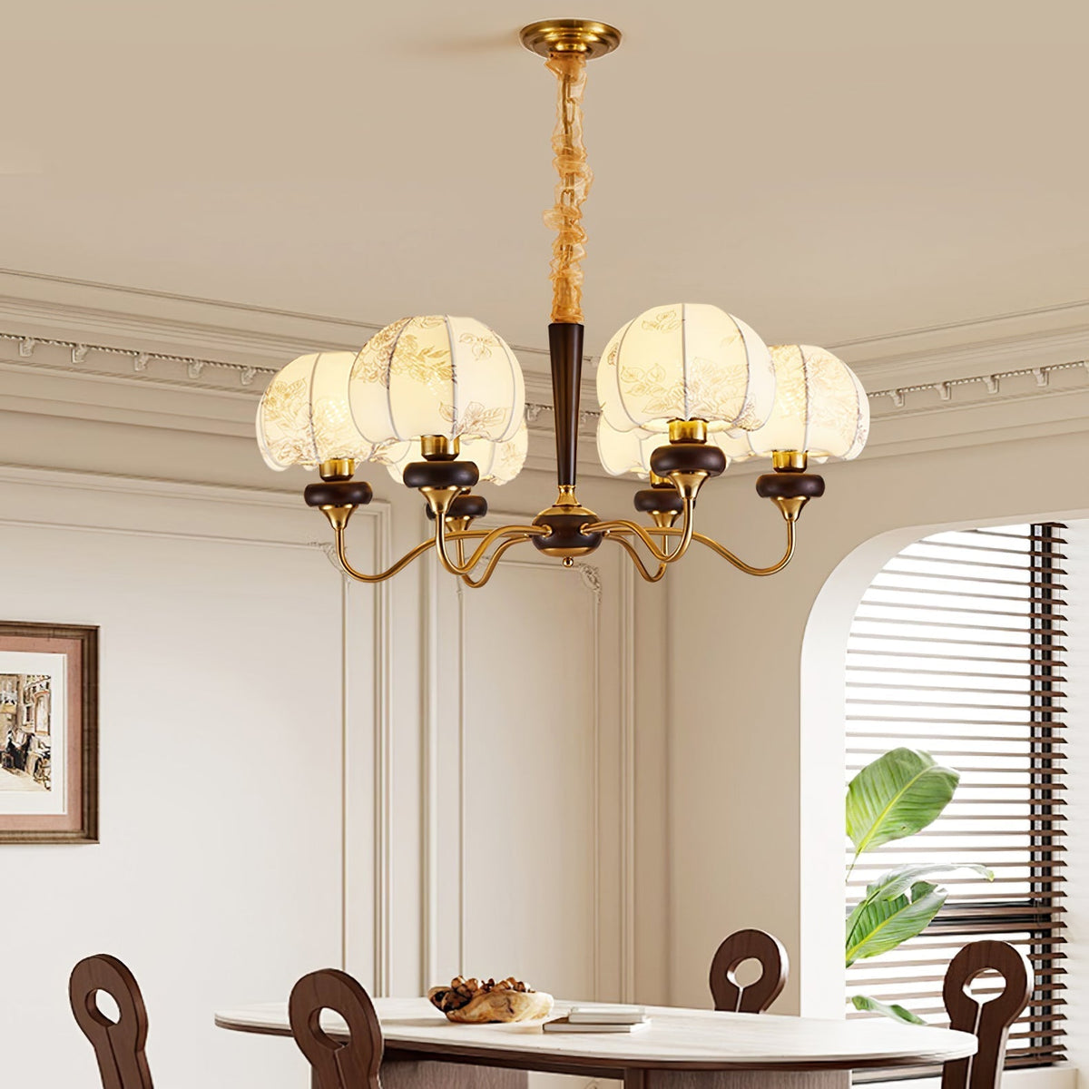 Orchid Vintage Fabric Chandelier