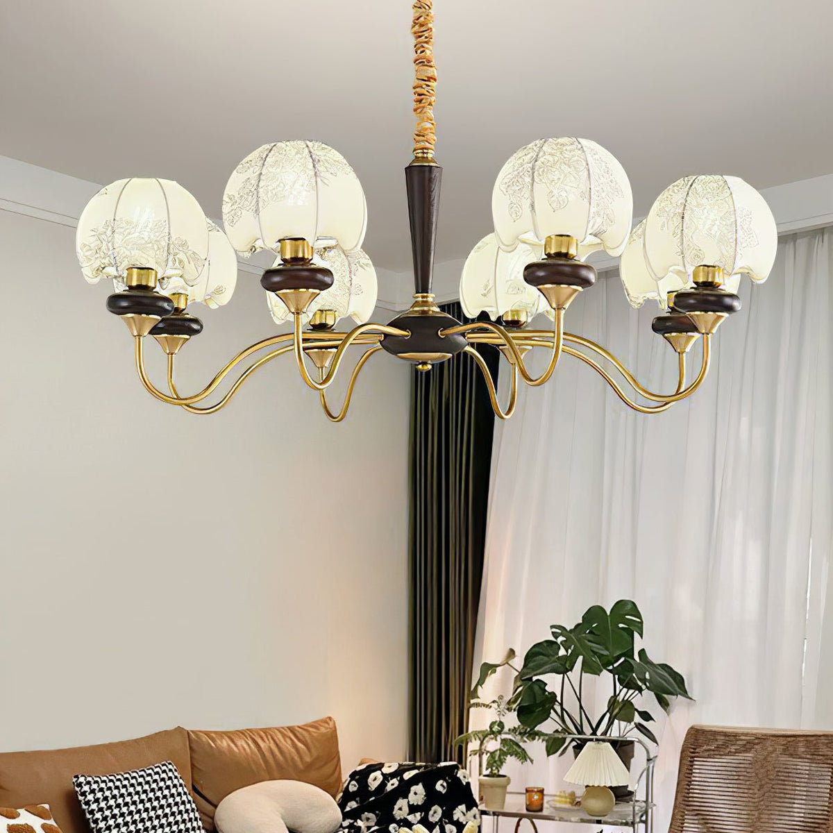 Orchid Vintage Fabric Chandelier