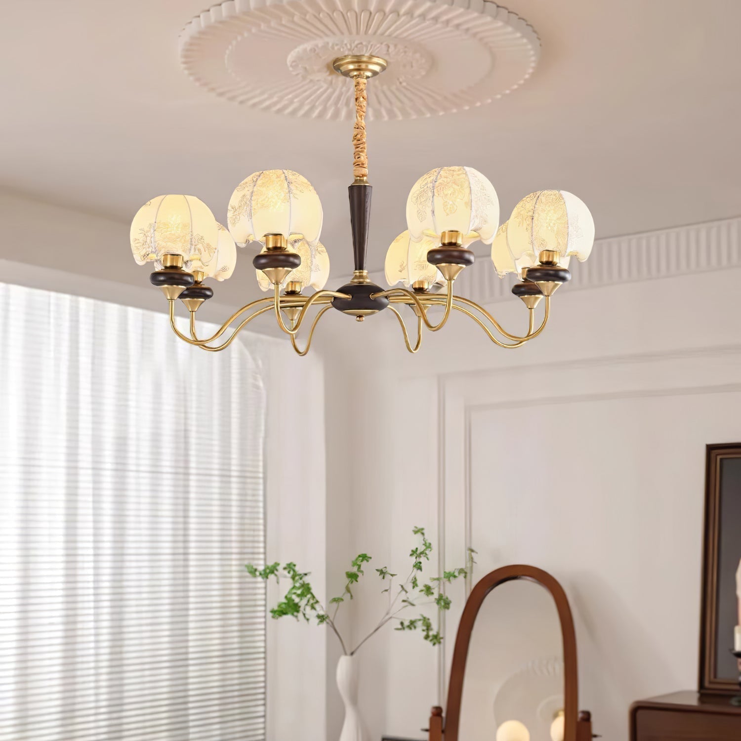 Orchid Vintage Fabric Chandelier