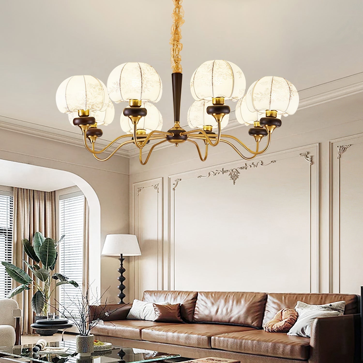 Orchid Vintage Fabric Chandelier