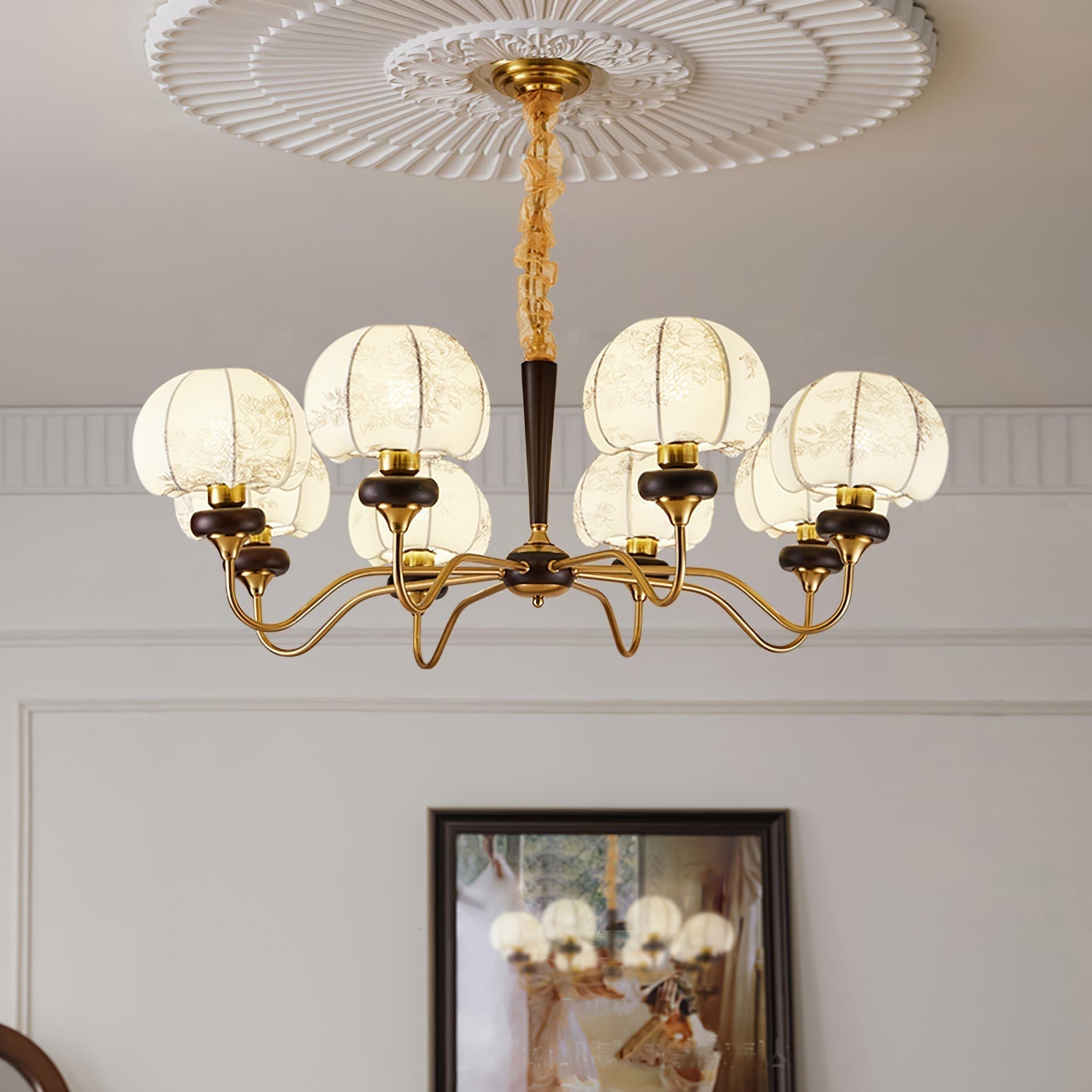 Orchid Vintage Fabric Chandelier