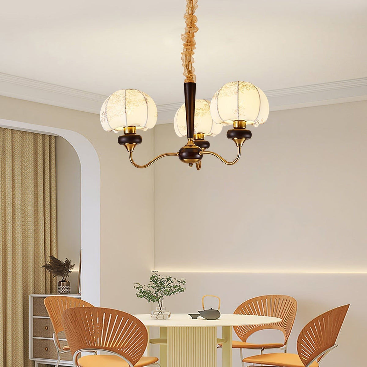 Orchid Vintage Fabric Chandelier