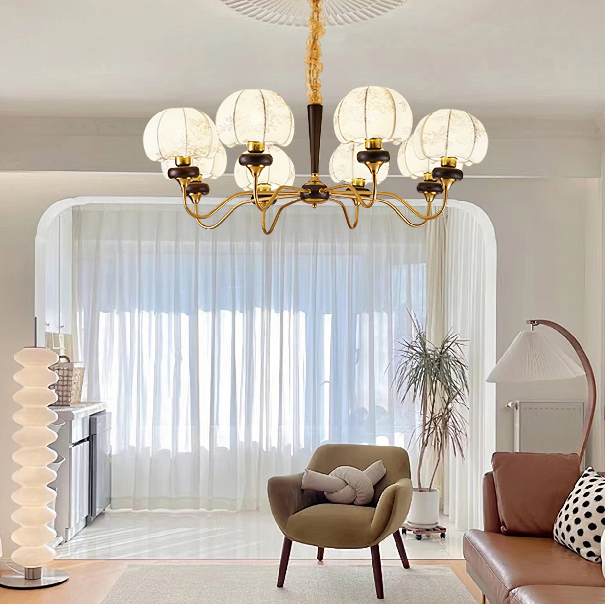Orchid Vintage Fabric Chandelier
