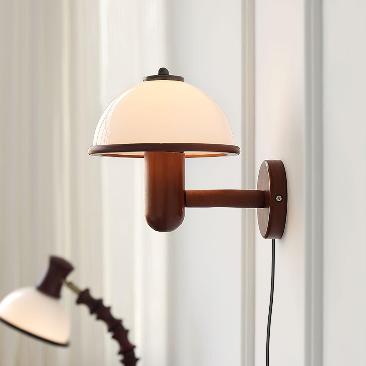 Elvarira Wall Lamp Mushroom Wood