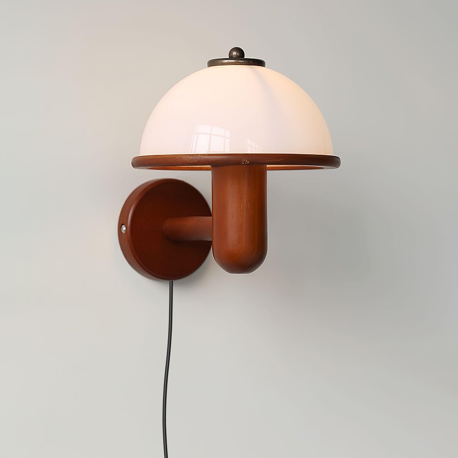 Rinerise Wall Lamp Mushroom Wood Oak