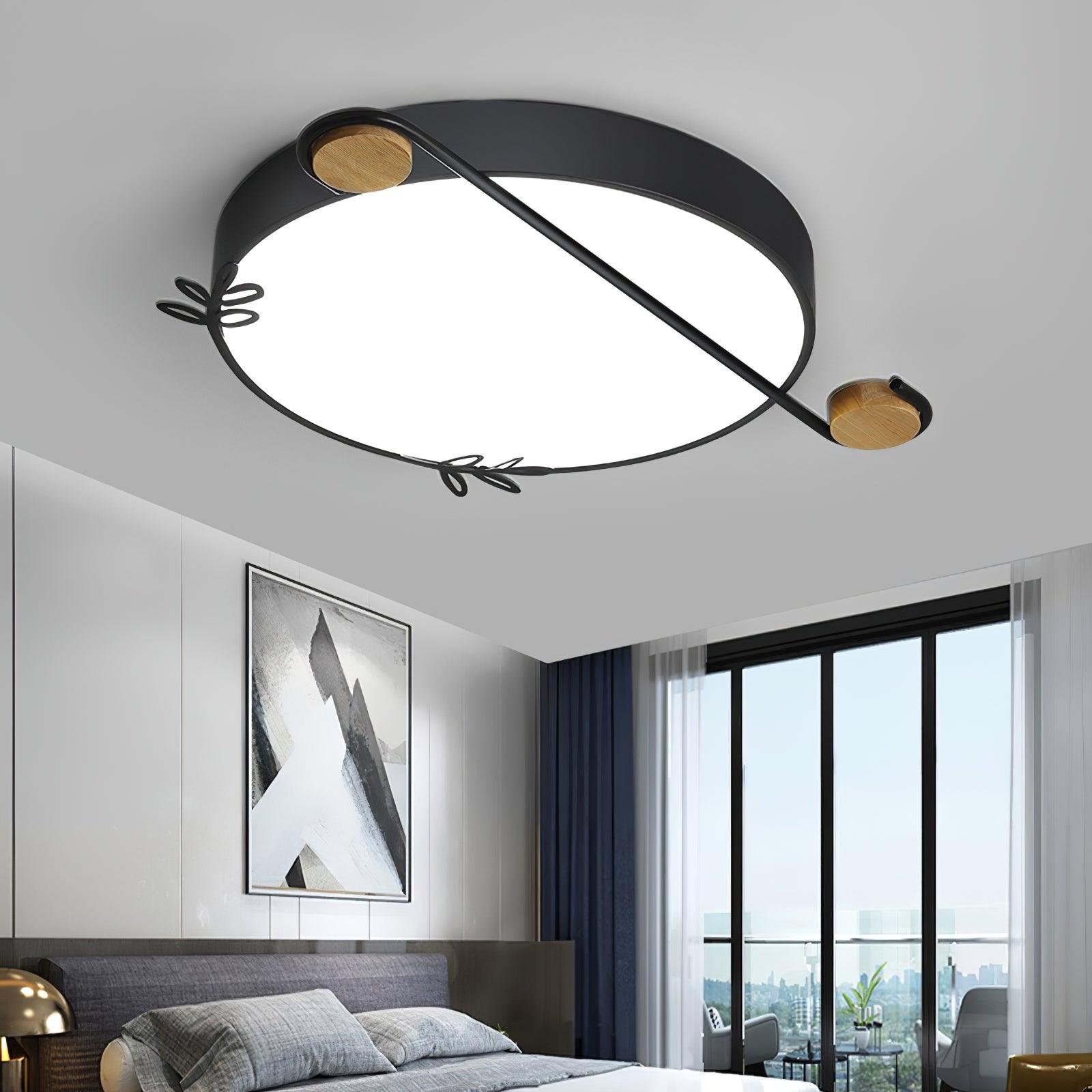Evzorira Musical Note Art Round Ceiling Lamp