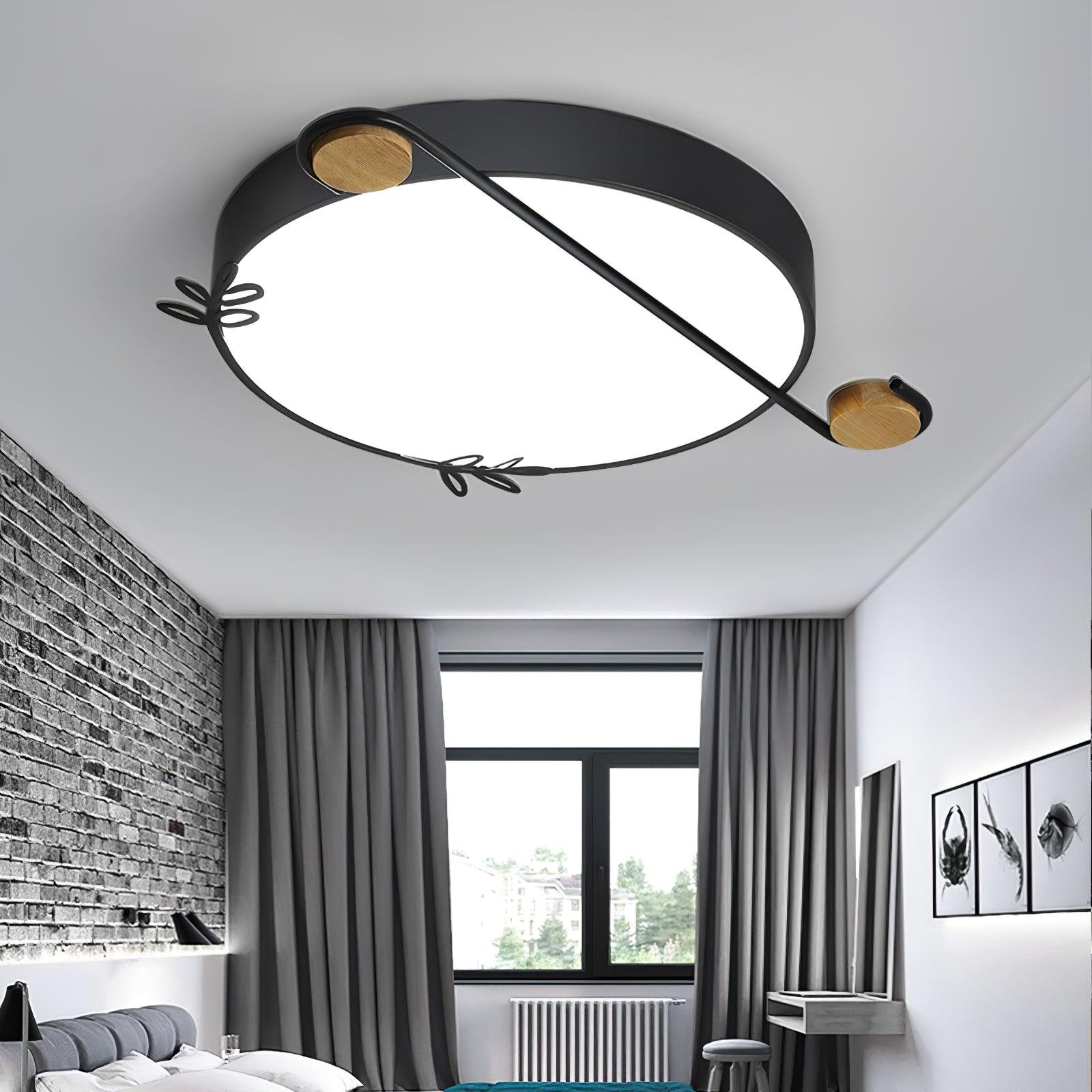 Evzorira Musical Note Art Round Ceiling Lamp
