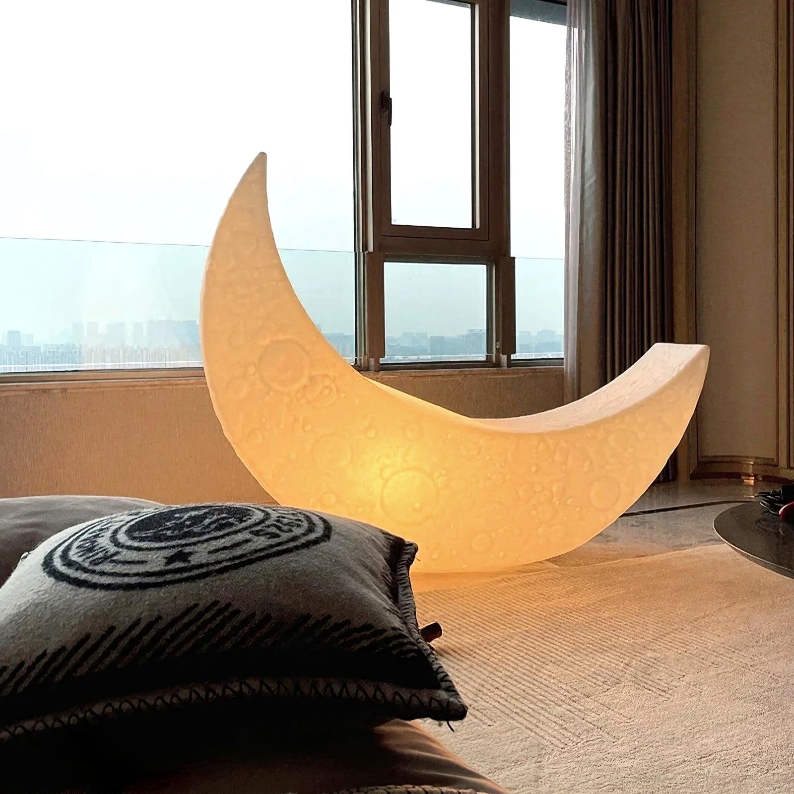 Zetheor Crescent Moon Resin Floor Lamp