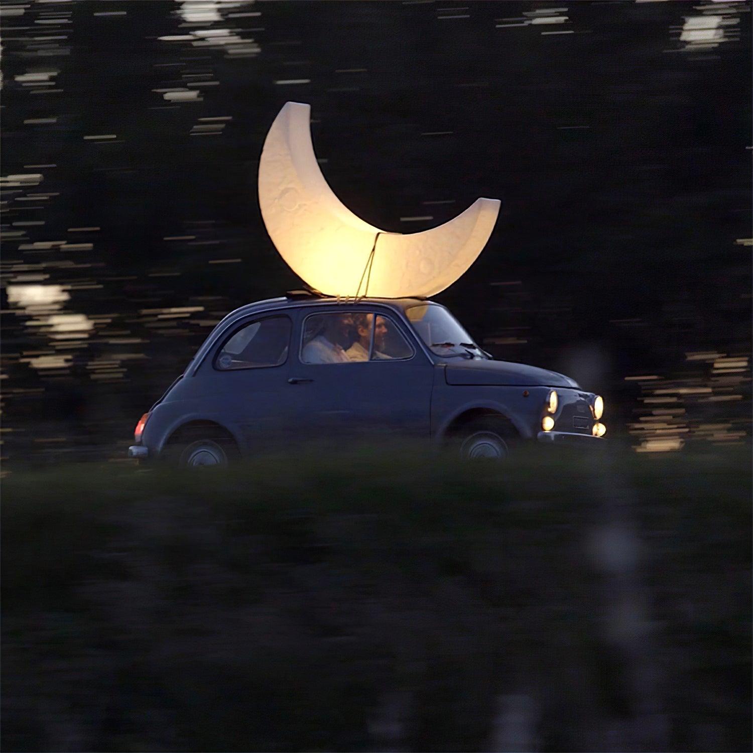 Zetheor Crescent Moon Resin Floor Lamp