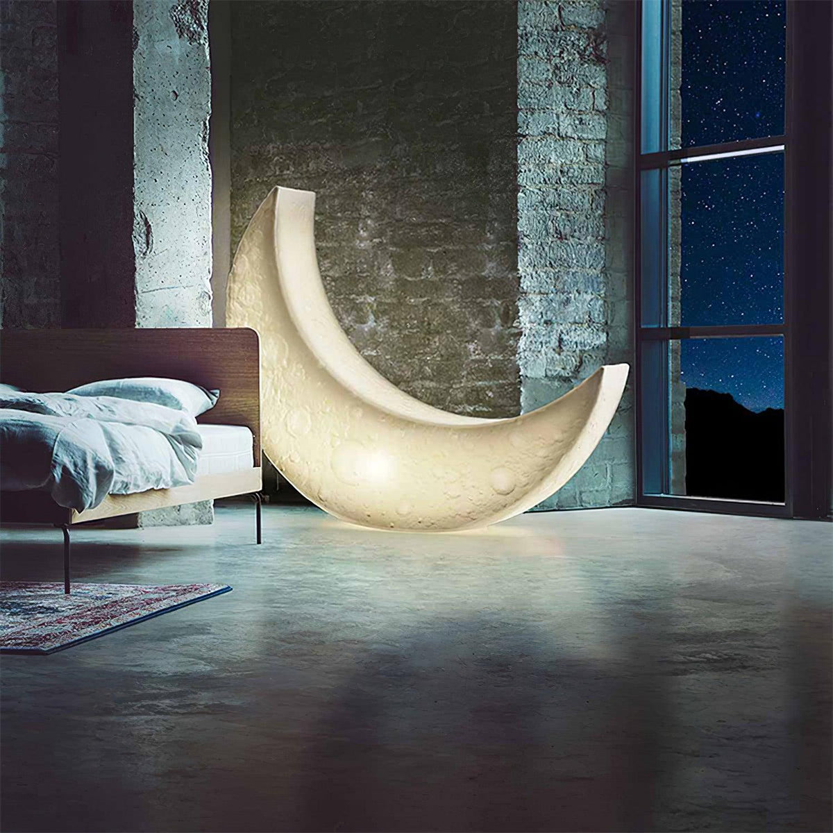 Zetheor Crescent Moon Resin Floor Lamp