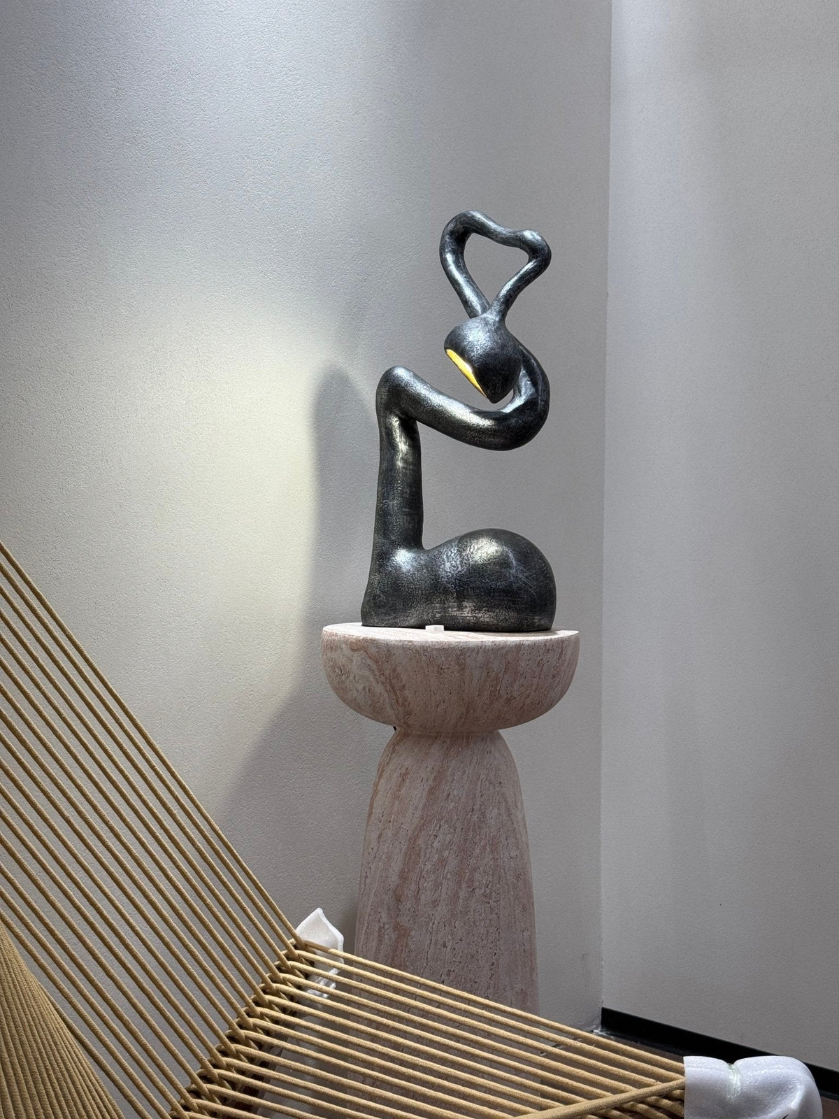 Twist Black Sculptural Table Lamp