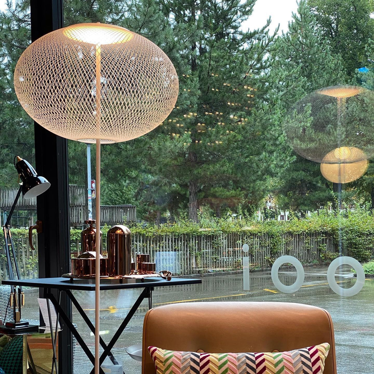 Ilsolyre Industrial Mesh Floor Lamp