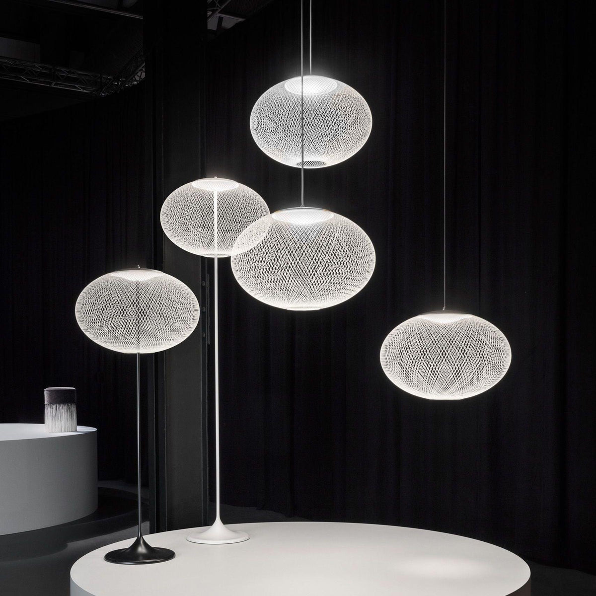 Ilsolyre Industrial Mesh Floor Lamp