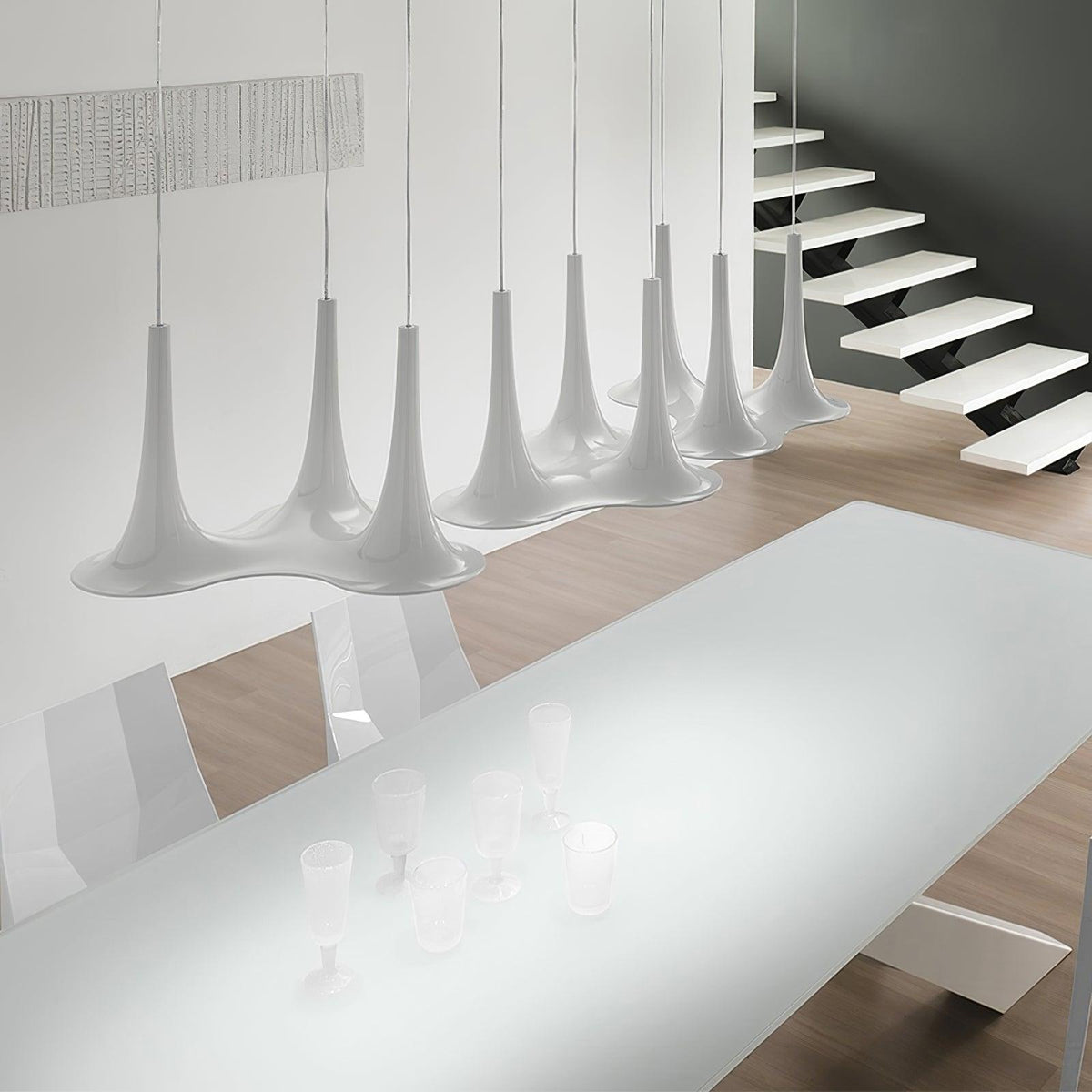 Rominex Pendant Lamp Acrylic Trumpet Shape Contemporary