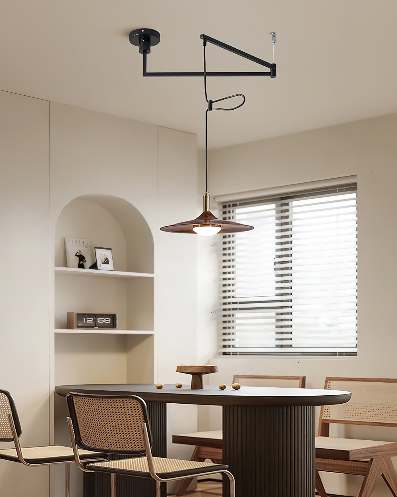 Veylo Adjustable Swing Arm Pendant Light - Neutral Decor