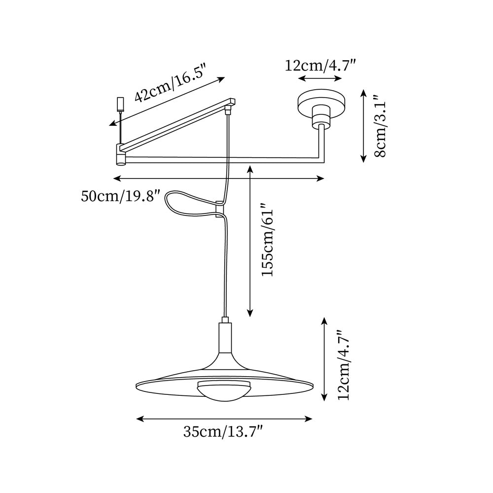 Veylo Adjustable Swing Arm Pendant Light - Neutral Decor