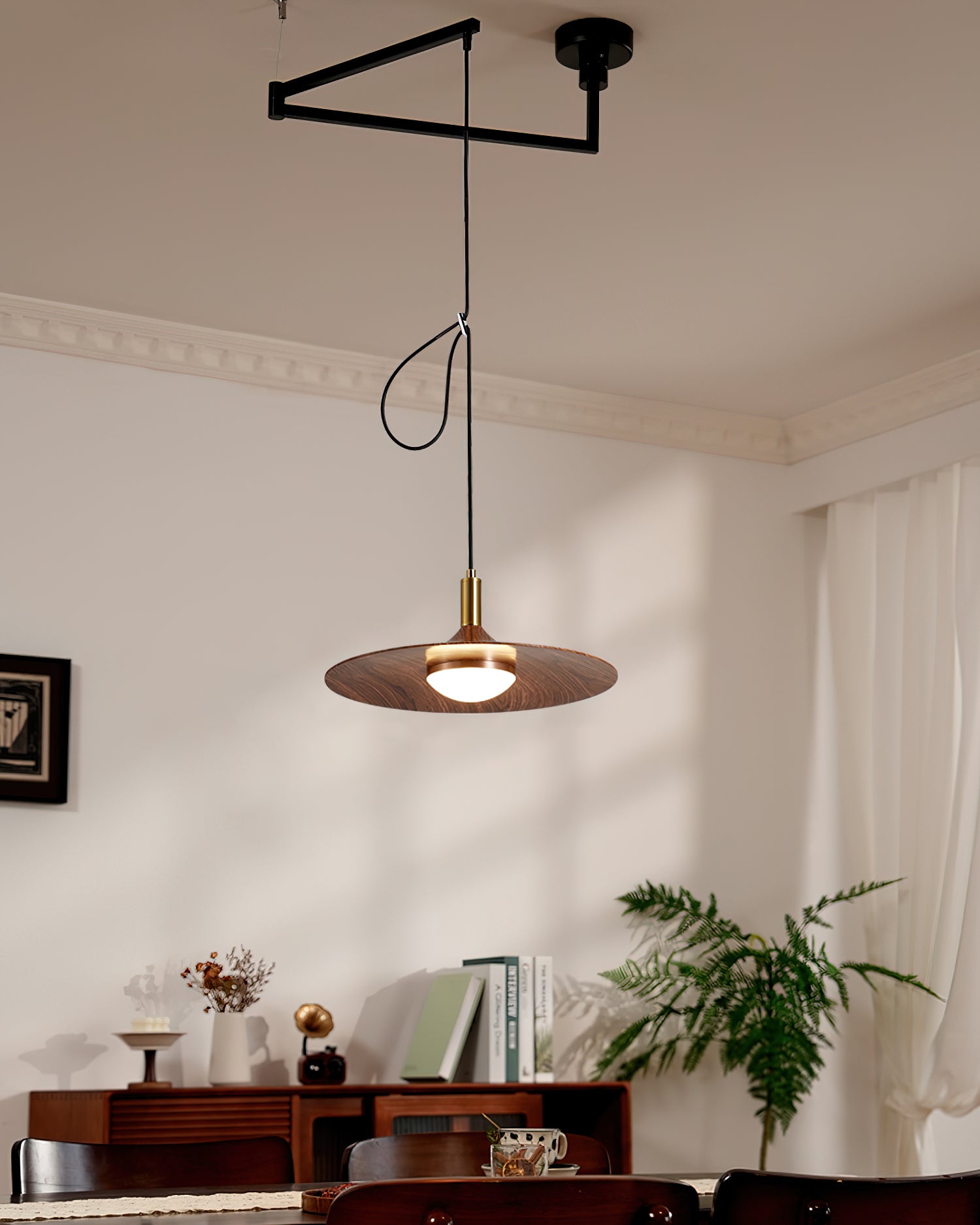 Veylo Adjustable Swing Arm Pendant Light - Neutral Decor
