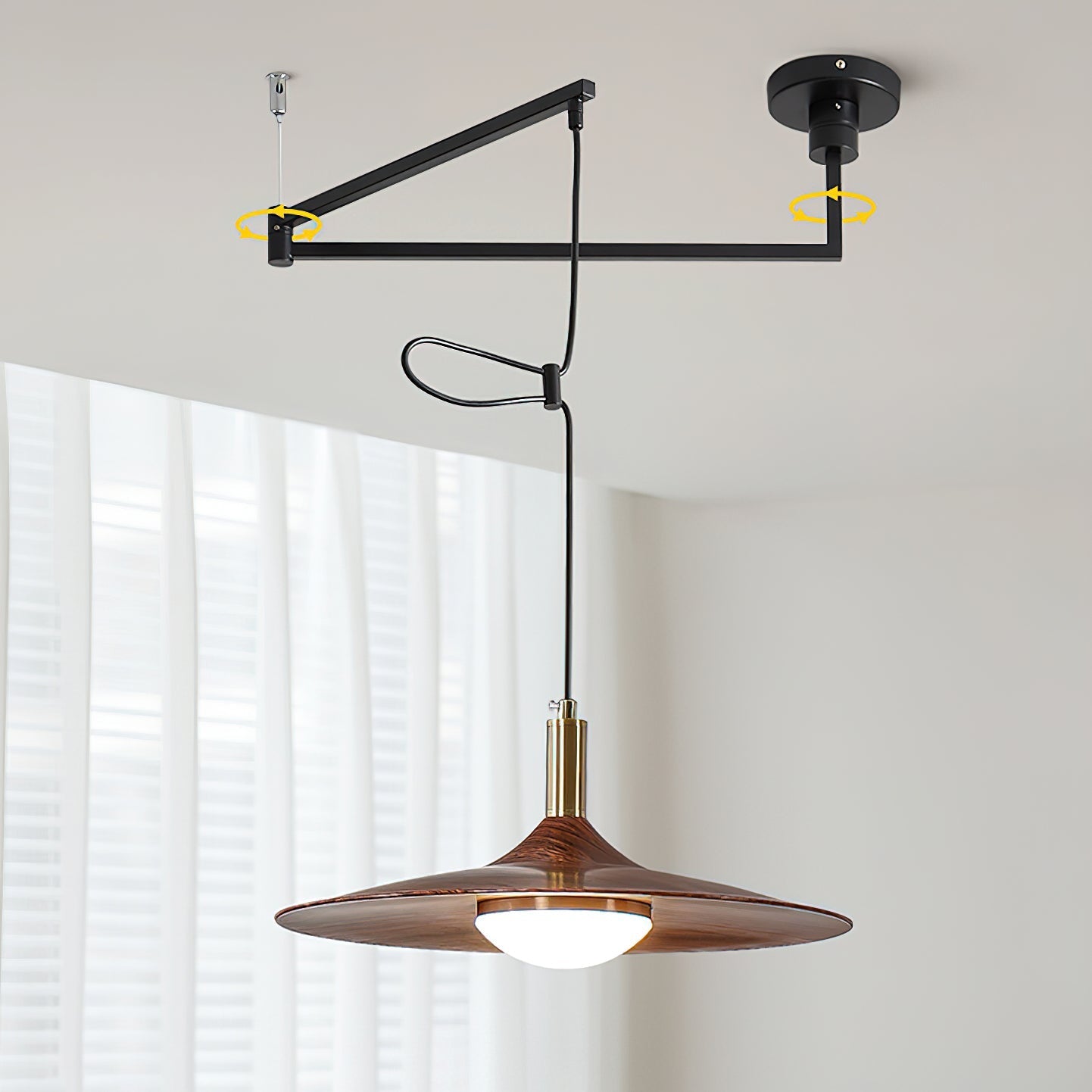 Veylo Adjustable Swing Arm Pendant Light - Neutral Decor