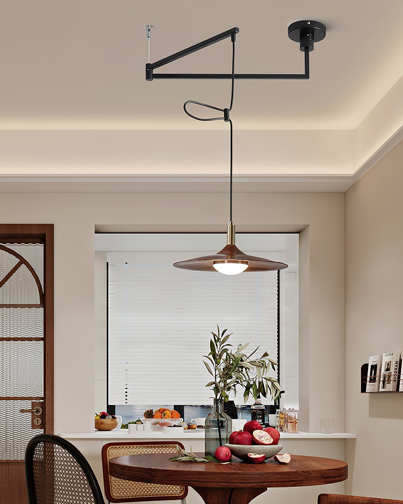 Veylo Adjustable Swing Arm Pendant Light - Neutral Decor