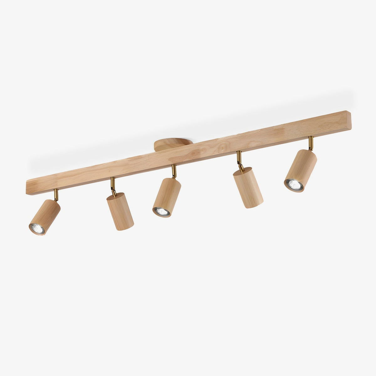 Nola Ceiling Lamp Natural Wood Beam with Spotlight