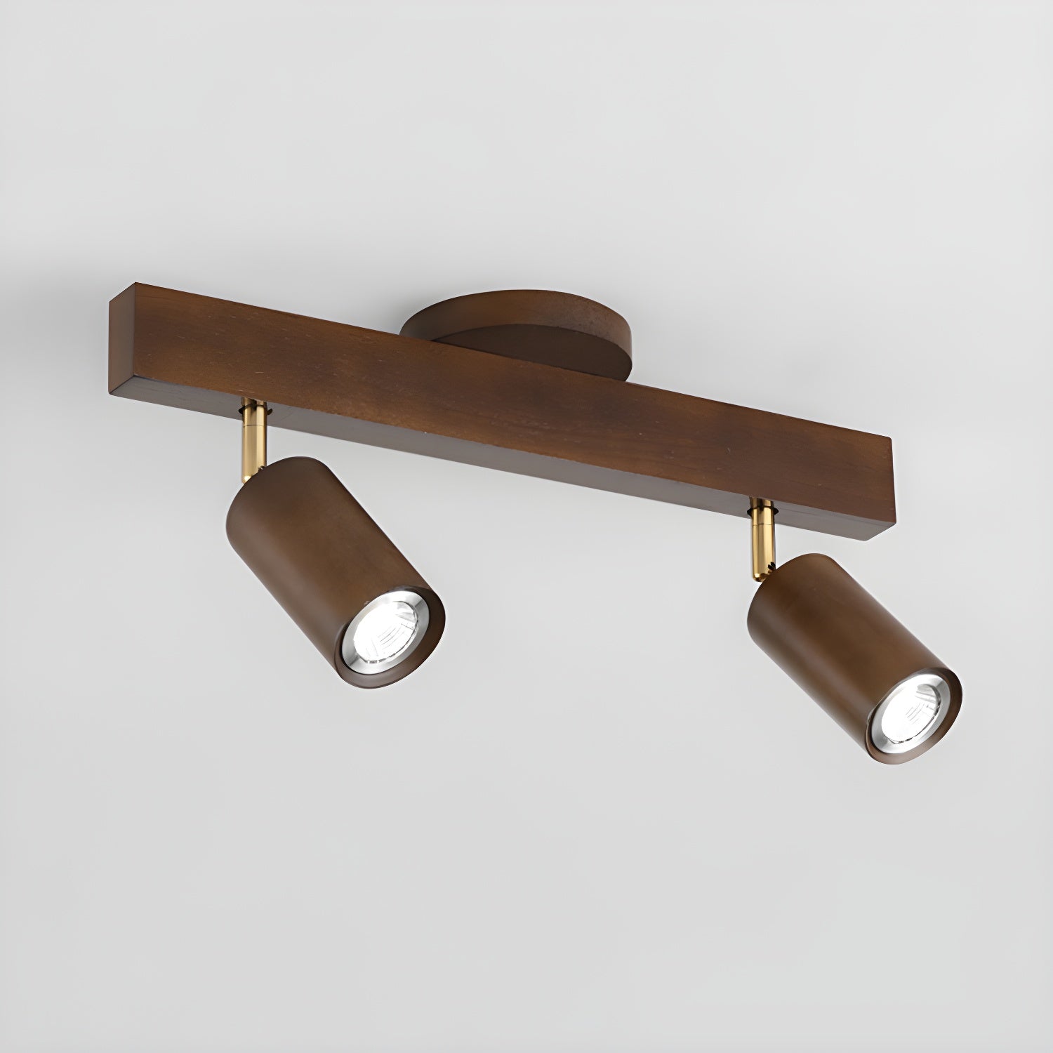 Nola Ceiling Lamp Natural Wood Beam with Spotlight