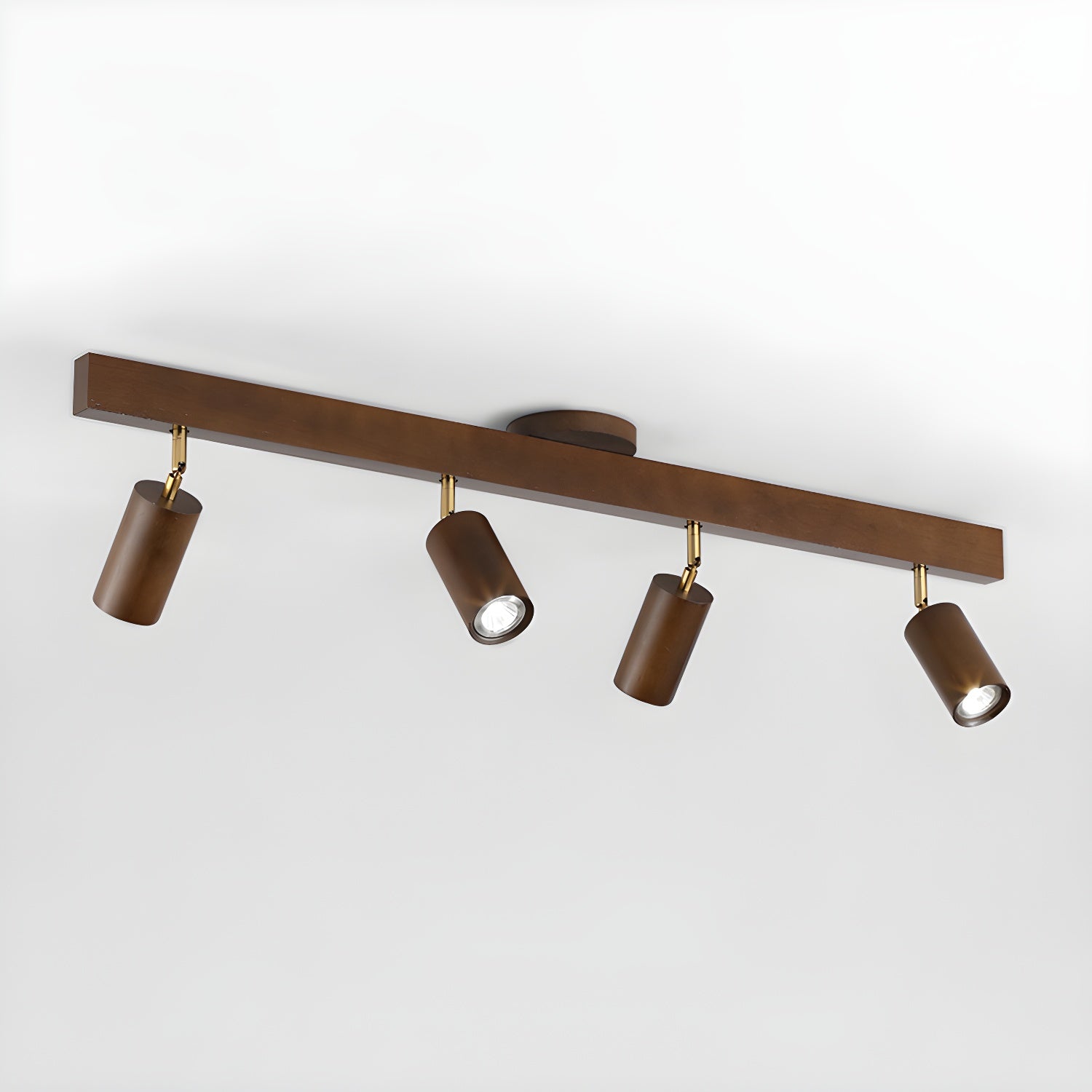 Nola Ceiling Lamp Natural Wood Beam with Spotlight