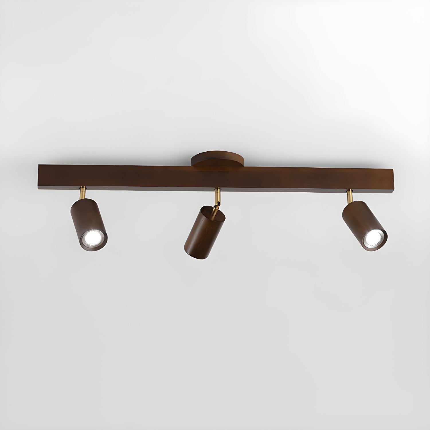 Nola Ceiling Lamp Natural Wood Beam with Spotlight