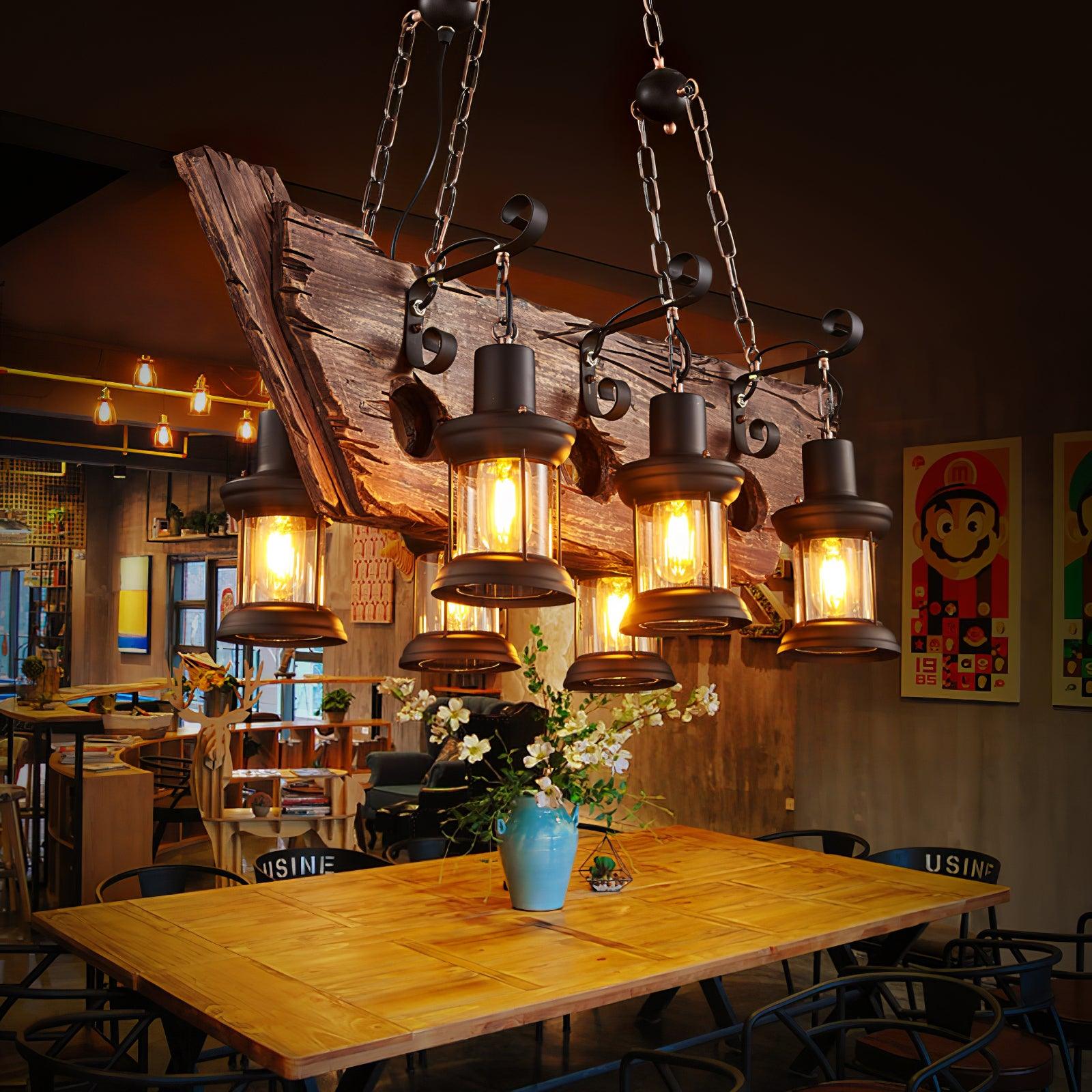 Aurzorir Vintage Wood Chandelier