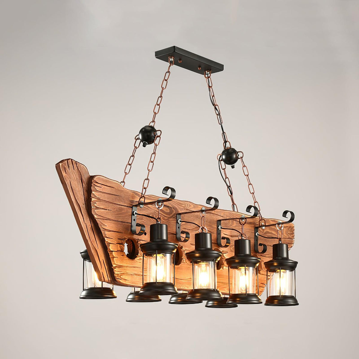 Aurzorir Vintage Wood Chandelier