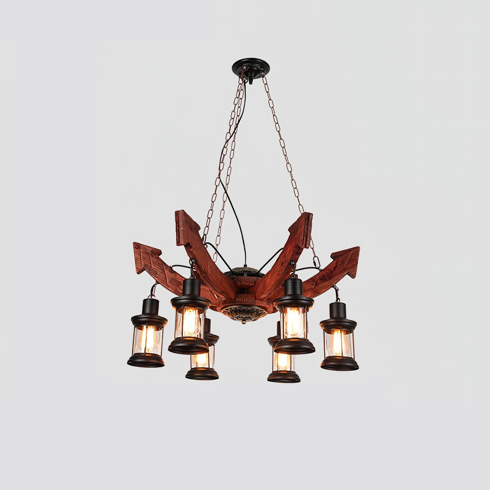 Aurzorir Vintage Wood Chandelier