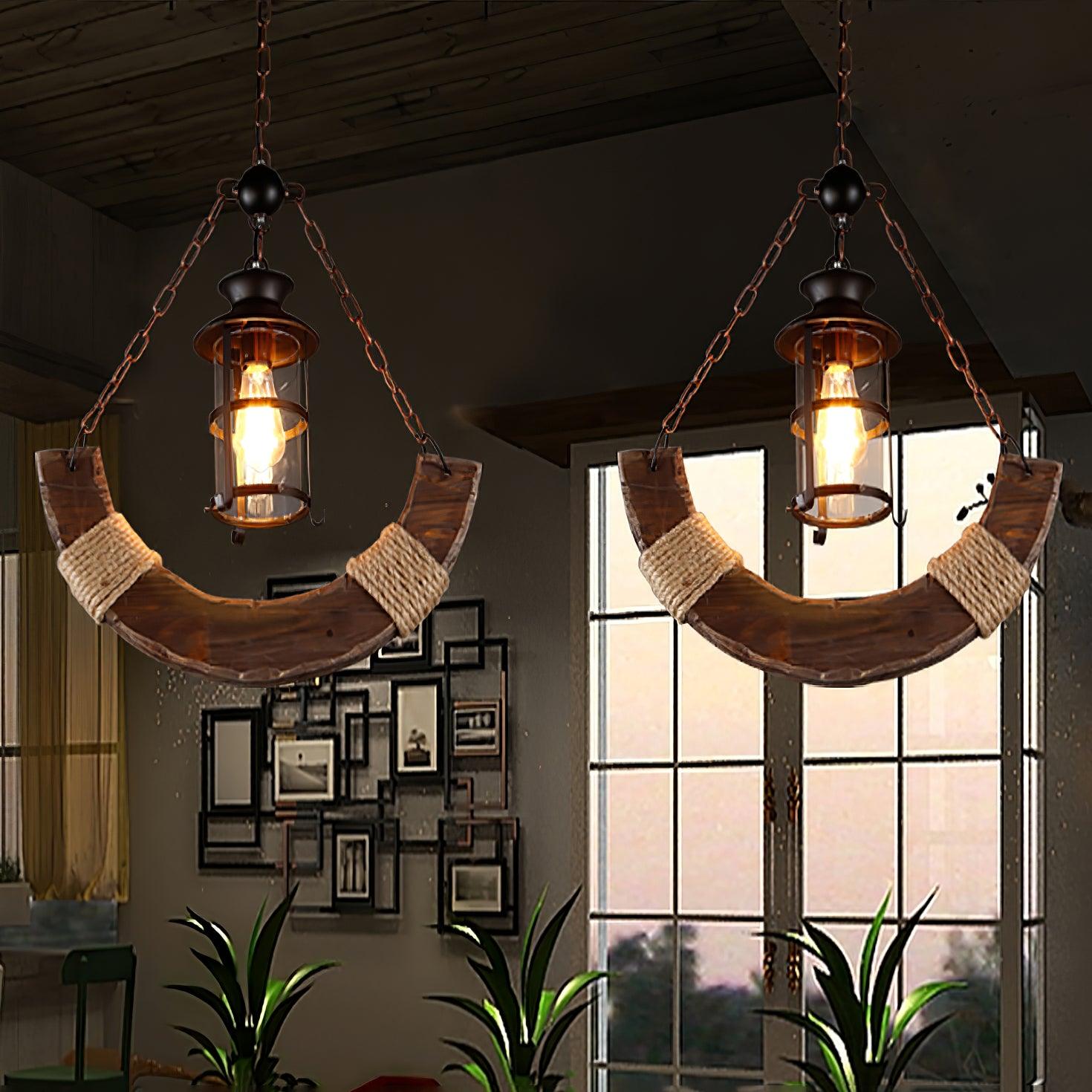Aurzorir Vintage Wood Chandelier