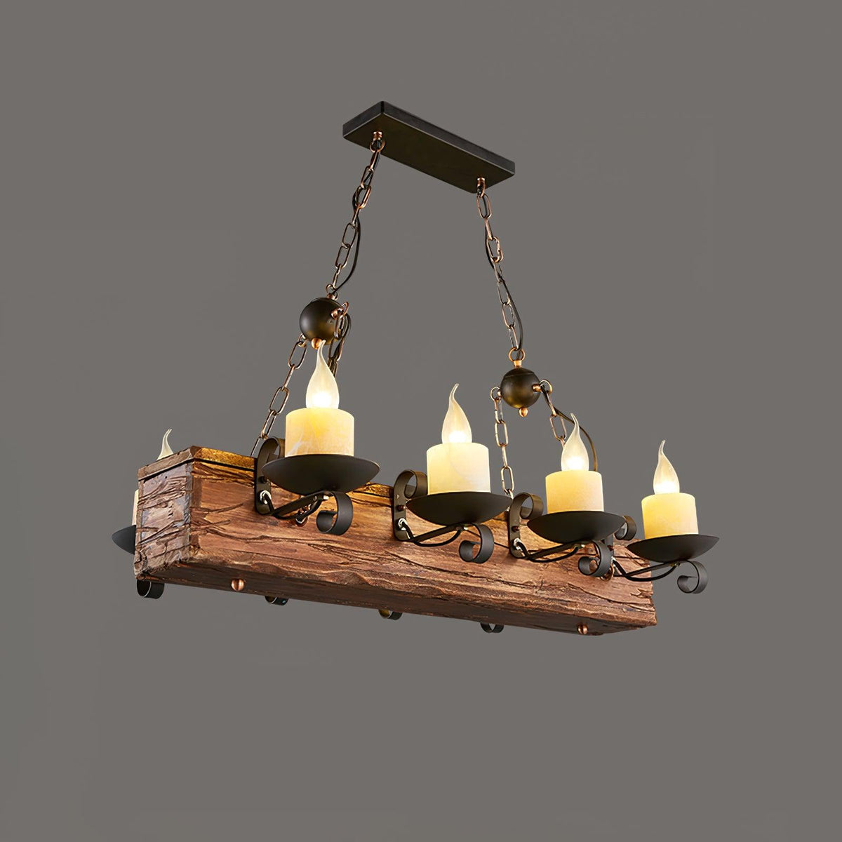 Aurzorir Vintage Wood Chandelier