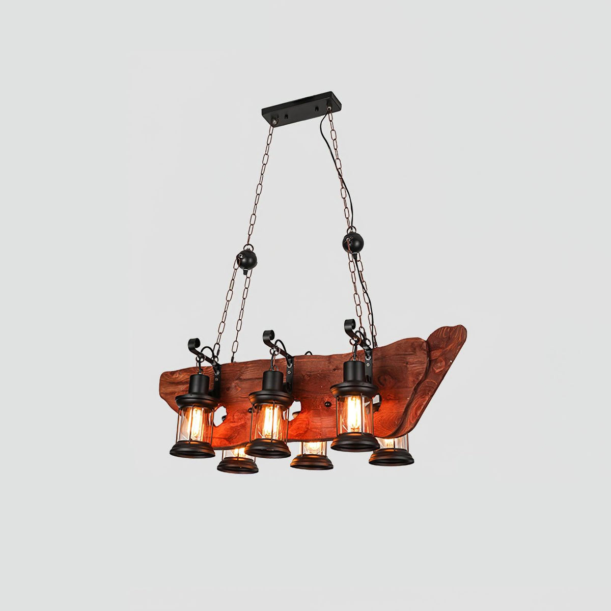 Aurzorir Vintage Wood Chandelier