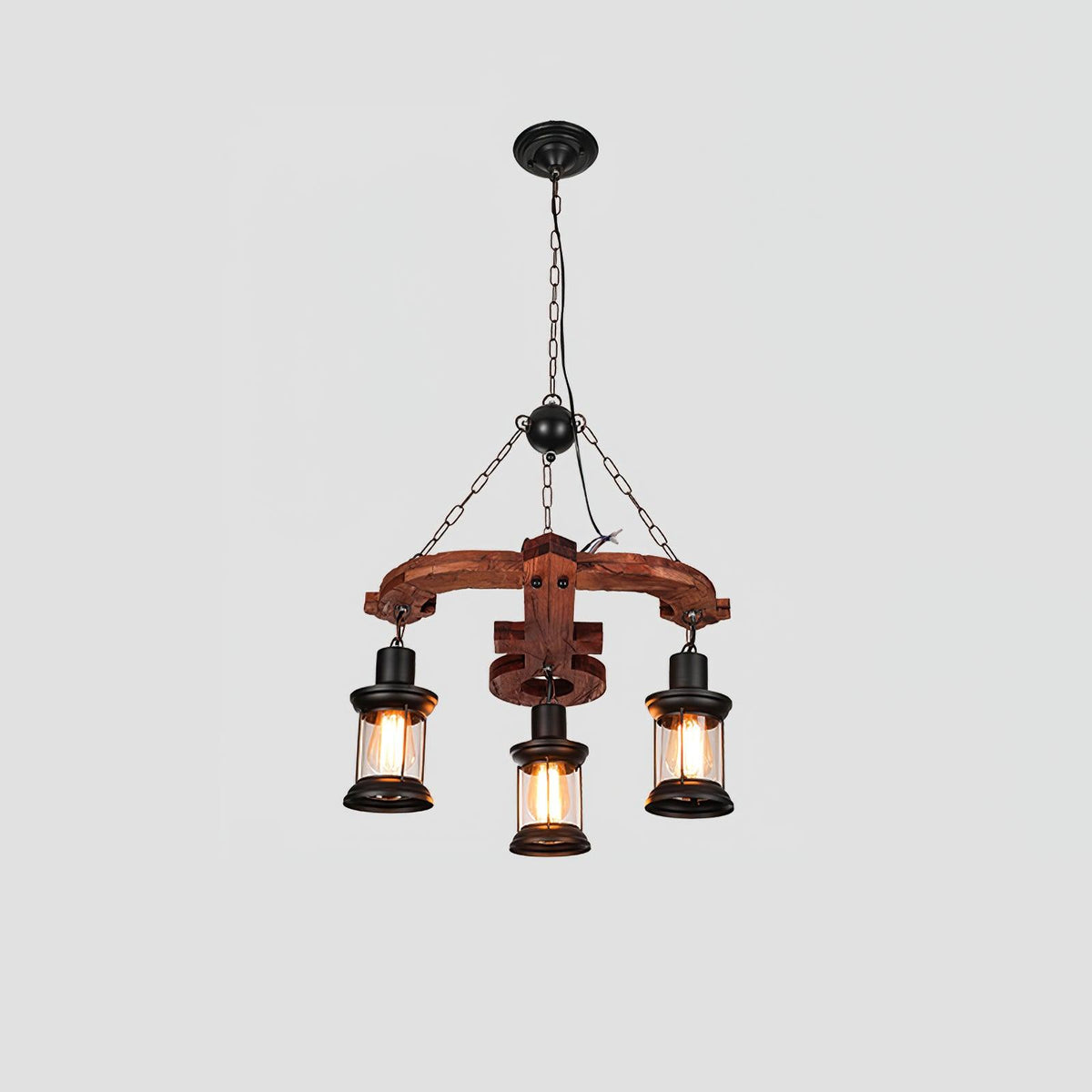 Aurzorir Vintage Wood Chandelier