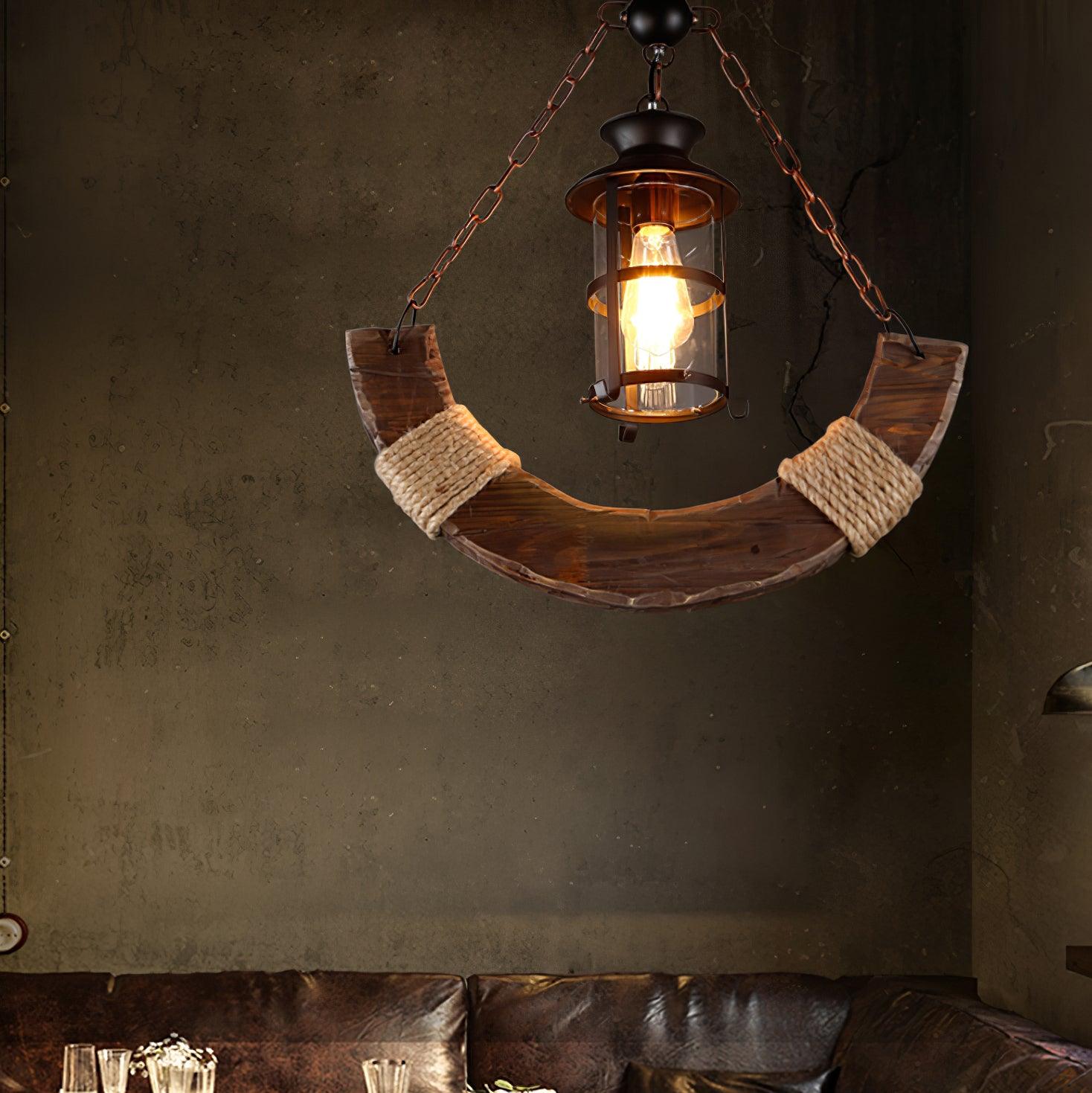 Aurzorir Vintage Wood Chandelier