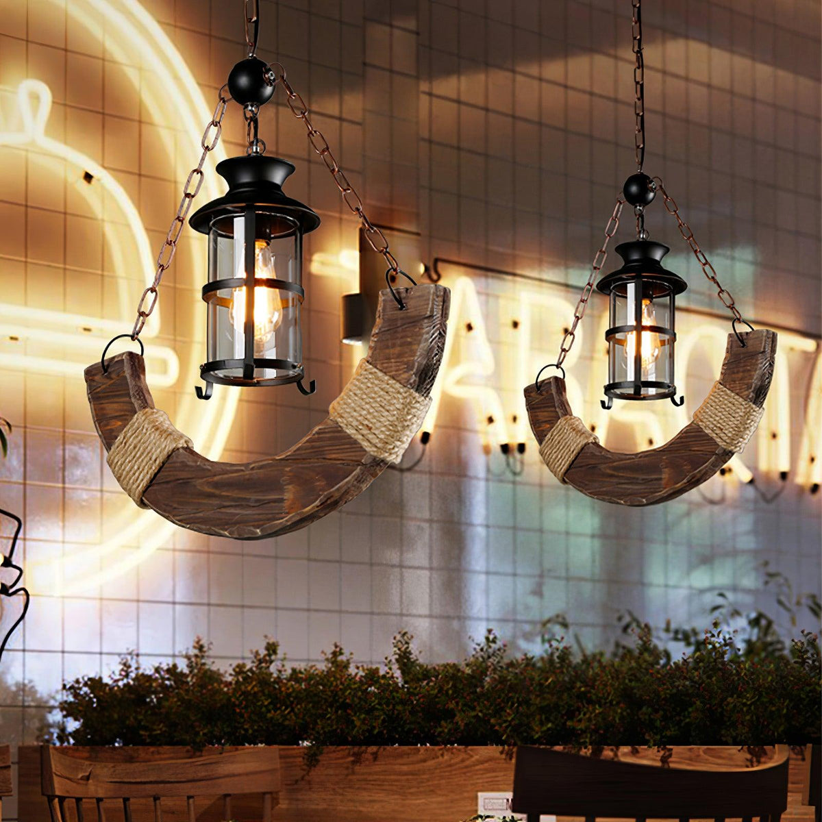 Aurzorir Vintage Wood Chandelier