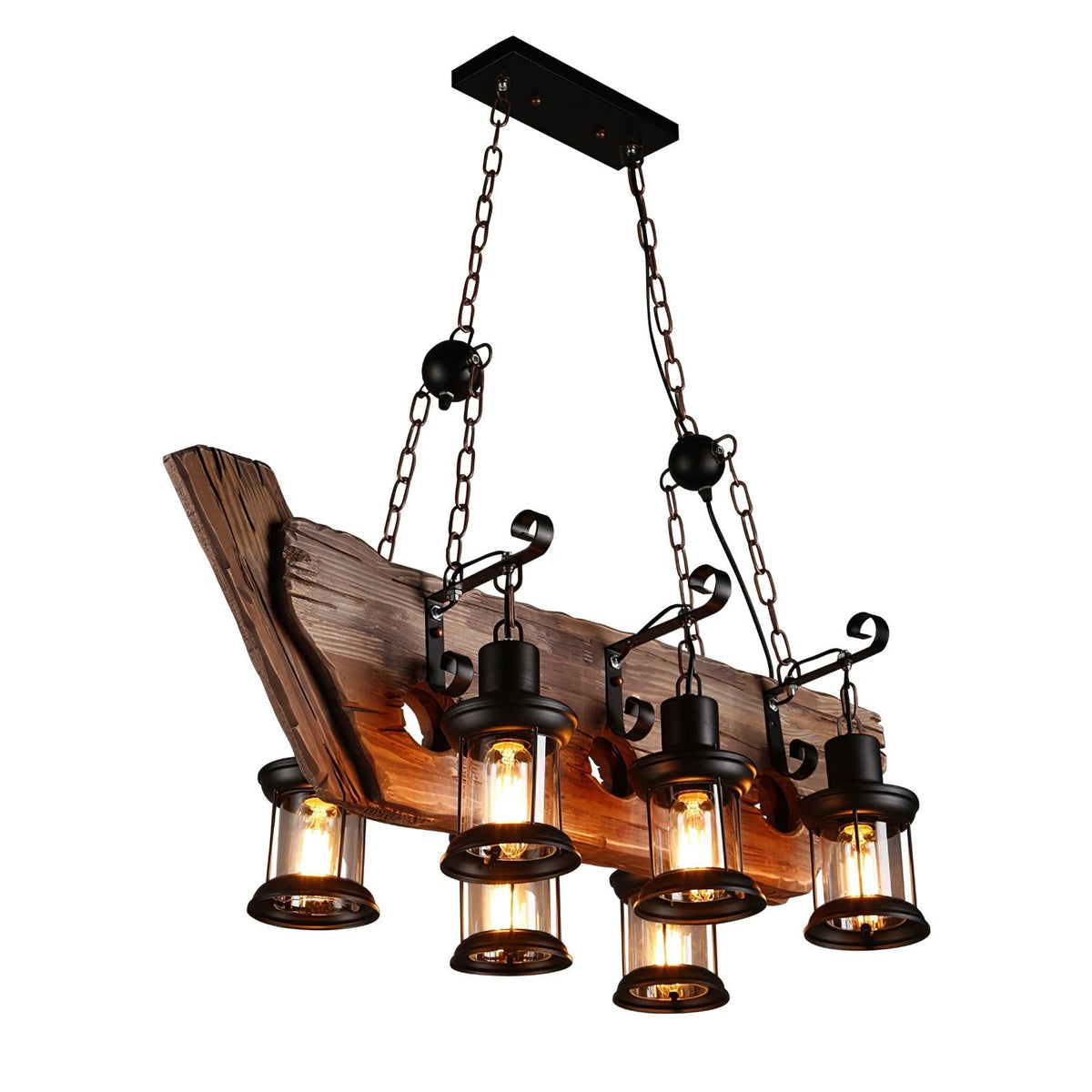 Aurzorir Vintage Wood Chandelier