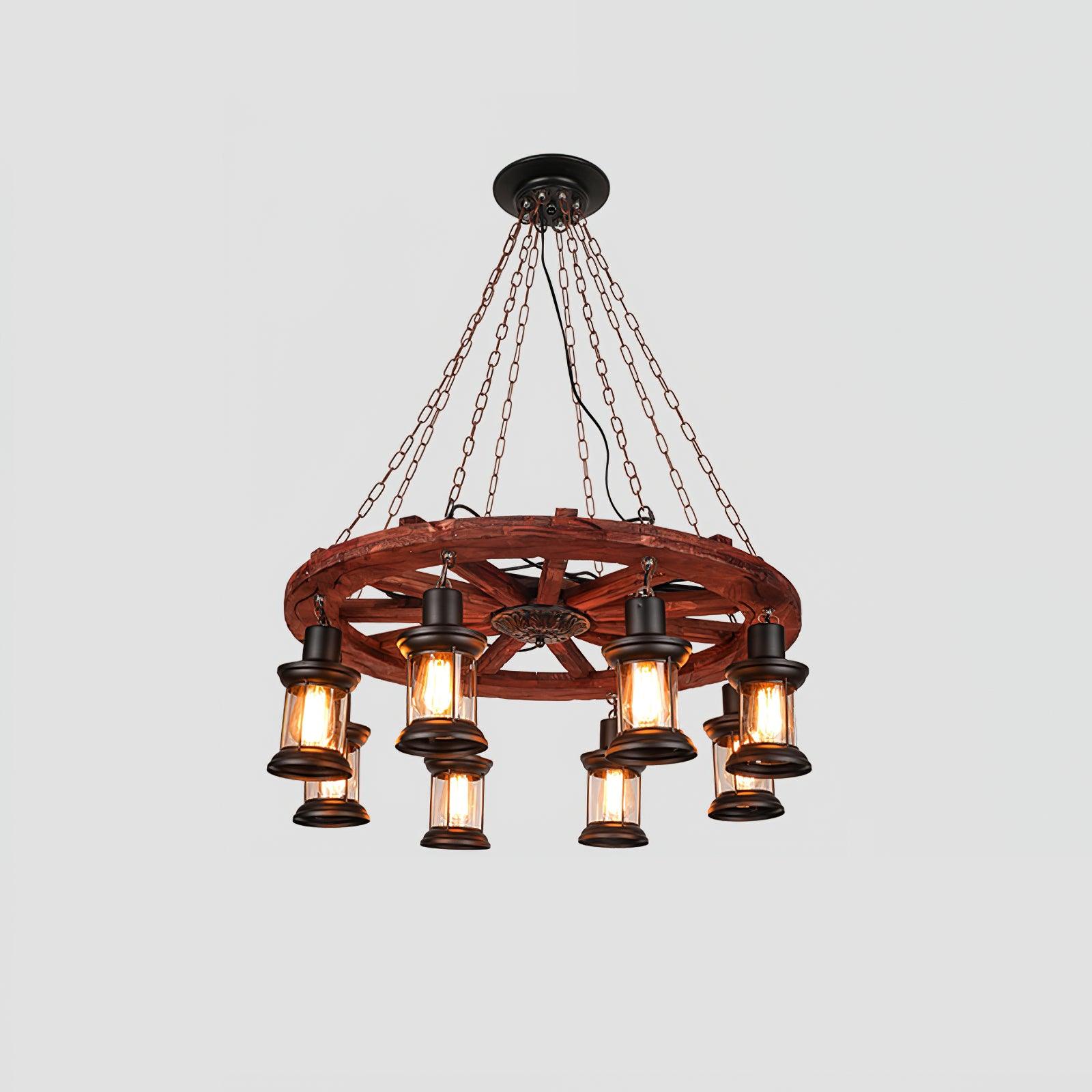 Aurzorir Vintage Wood Chandelier
