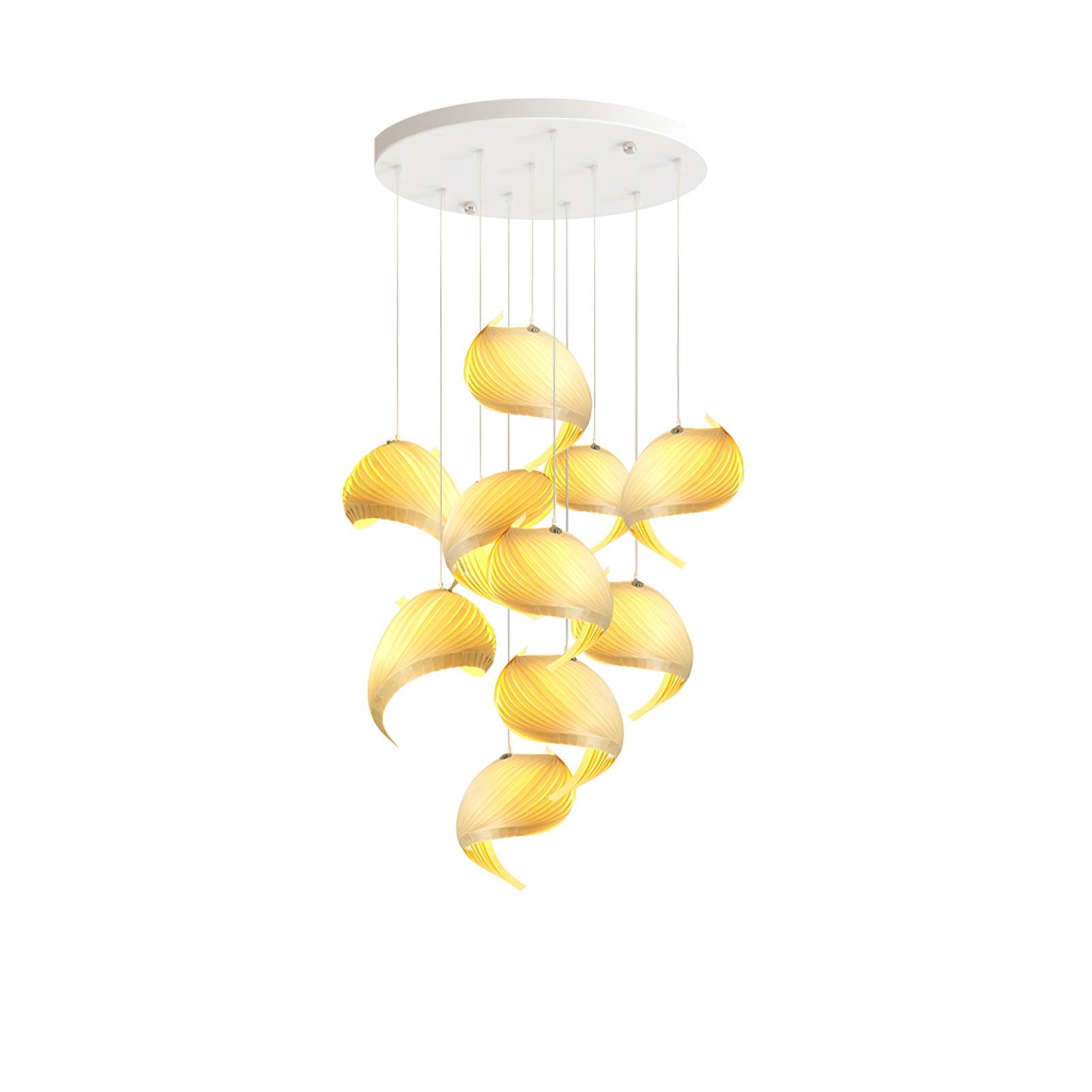 Loe Postmodern Luxury Shell Wood Wood Pendant Light